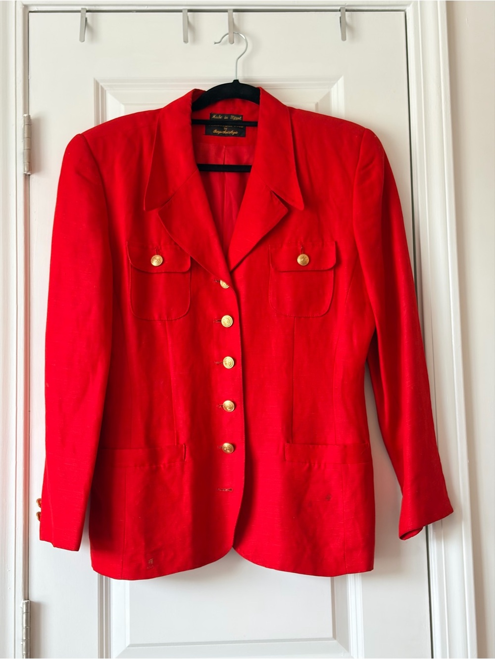 Rare Giorgio Sant’Angelo Vintage Red Blazer + Pencil Skirt Set